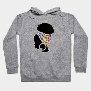 Afro Hair Woman with African Animal Pattern Headwrap Hoodie